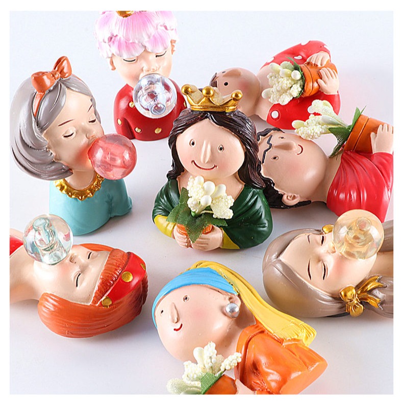 創意可愛人物磁性冰箱貼立體蒙娜麗莎吹泡泡磁力貼吸鐵石-細節圖7