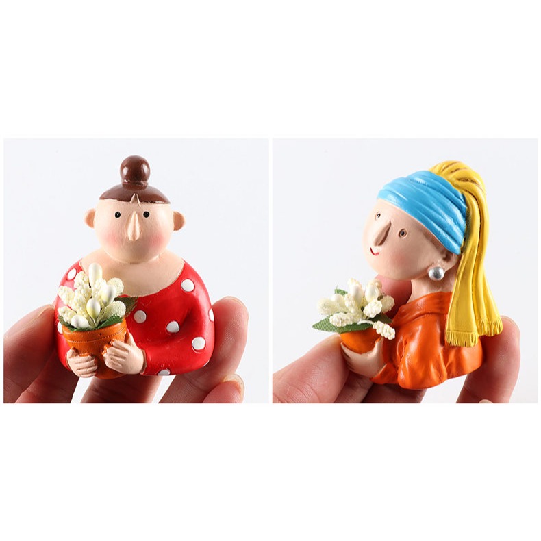 創意可愛人物磁性冰箱貼立體蒙娜麗莎吹泡泡磁力貼吸鐵石-細節圖8