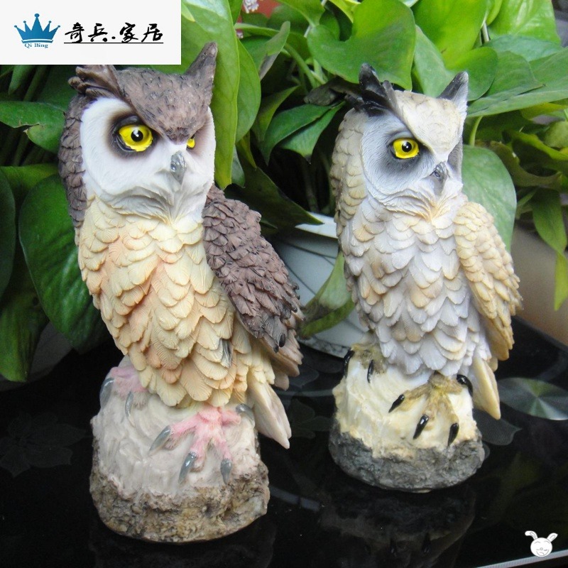 。仿真貓頭鷹 驅鳥用嚇鳥 戶外 防鳥驅鳥鷹果園多肉陽臺擺件。-細節圖2