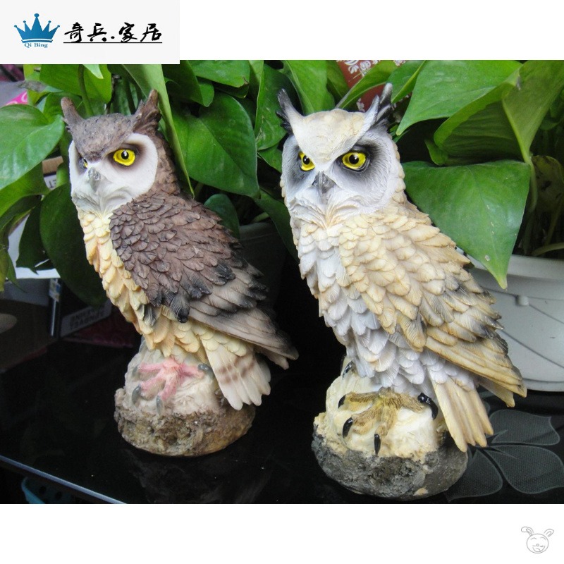 。仿真貓頭鷹 驅鳥用嚇鳥 戶外 防鳥驅鳥鷹果園多肉陽臺擺件。-細節圖3