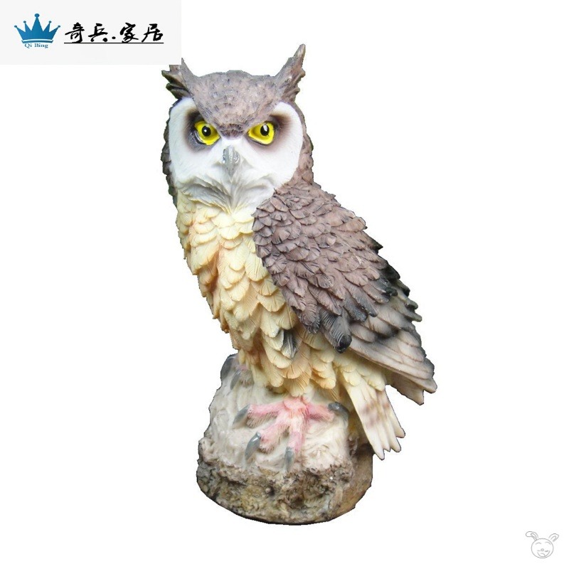。仿真貓頭鷹 驅鳥用嚇鳥 戶外 防鳥驅鳥鷹果園多肉陽臺擺件。-細節圖5