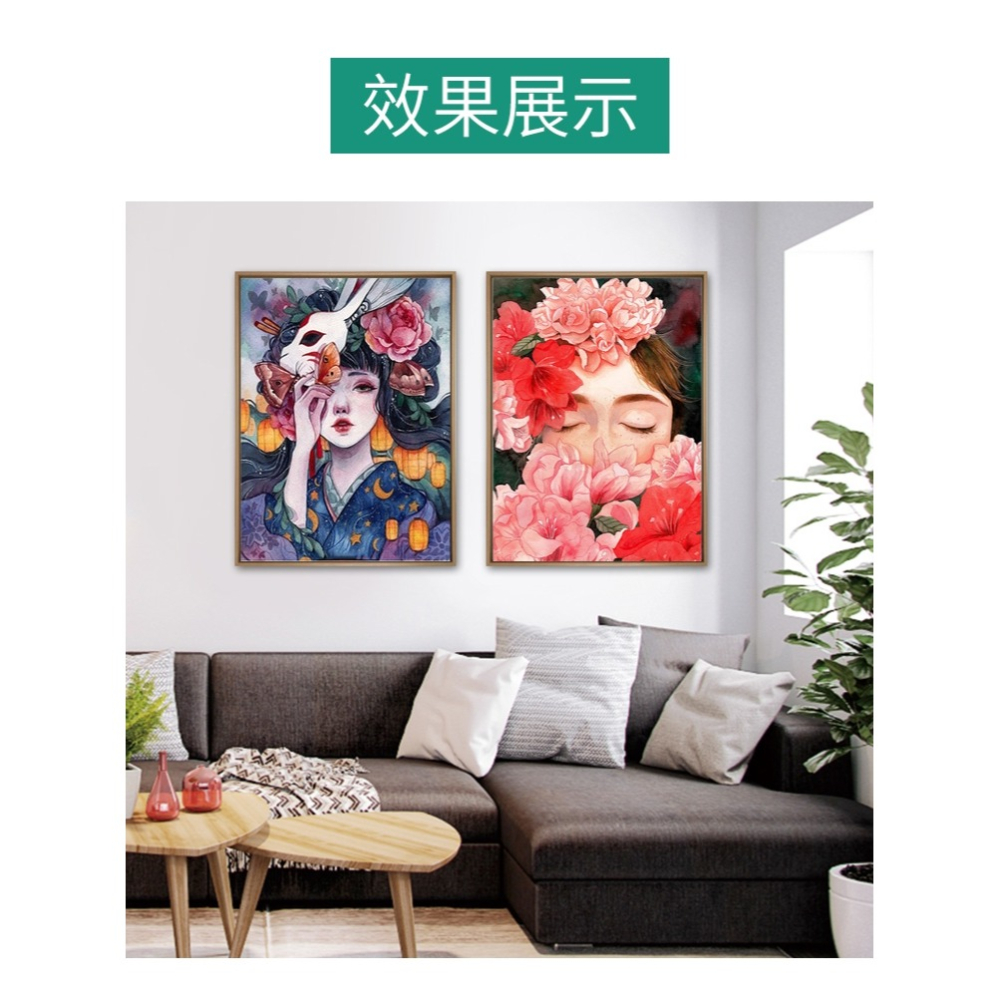 人物油畫數學油彩畫手工diy數字背景墻畫繪畫大幅填色手繪少女厚-細節圖6