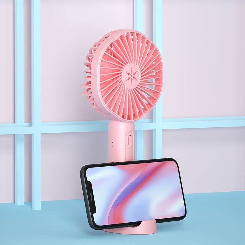 手持小風扇大風力usb靜音充電便攜式學生宿舍桌面手機支架戶外-細節圖4