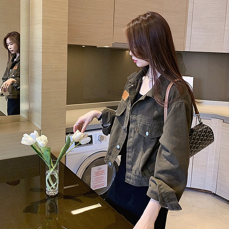 工裝牛仔外套女春秋季薄款年新款初秋百搭短款上衣ins潮早秋-細節圖4