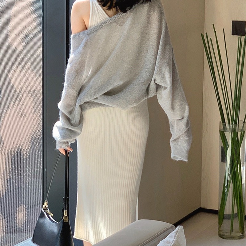 小個子針織吊帶連衣裙女夏緊身彈力打底包臀裙內搭中長款背心長裙-細節圖4