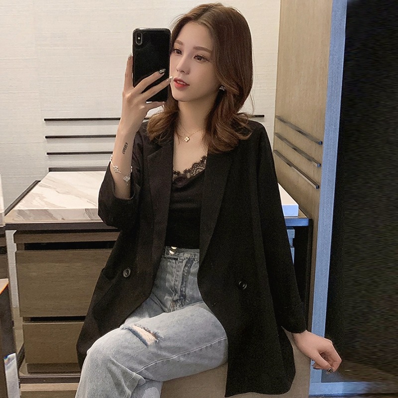 年春秋新款西裝外套女薄款大衣小個子短款西服早秋ins潮上衣-細節圖2