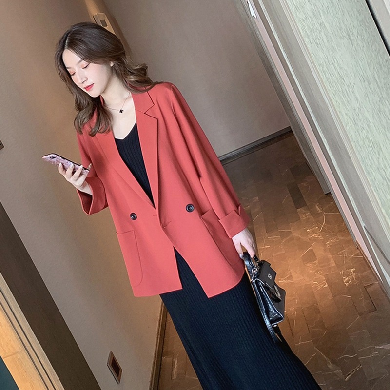 年春秋新款西裝外套女薄款大衣小個子短款西服早秋ins潮上衣-細節圖3