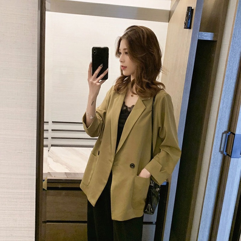 年春秋新款西裝外套女薄款大衣小個子短款西服早秋ins潮上衣-細節圖4