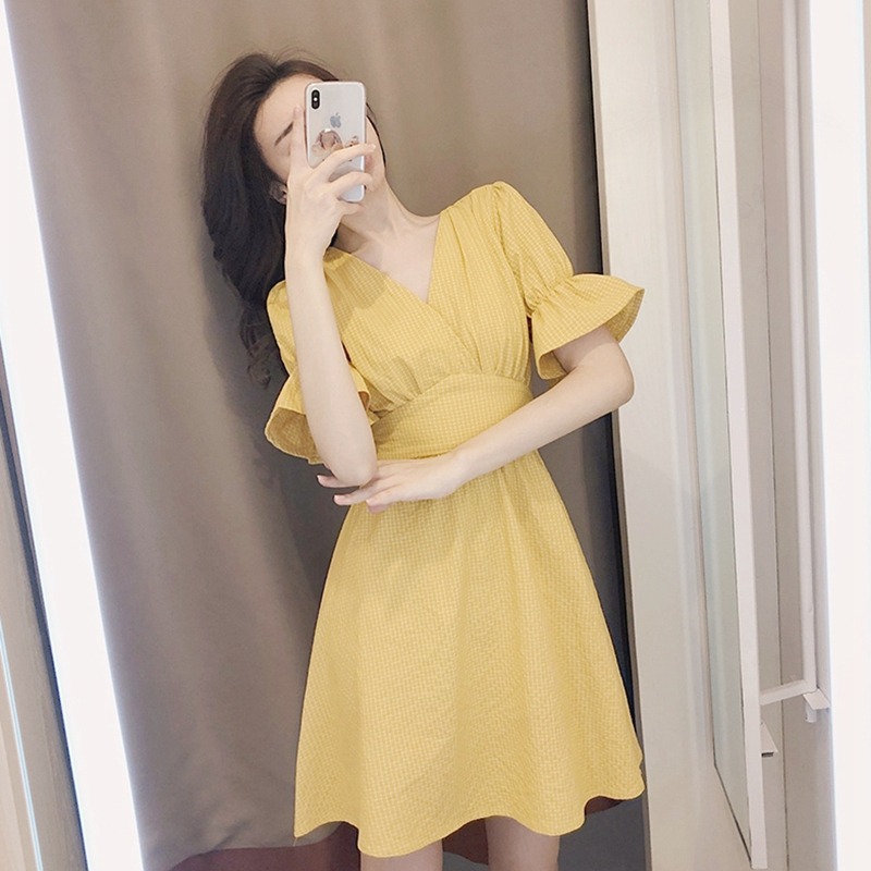 法式復古茶歇裙小個子梗桔初戀森系可鹽可甜連衣裙女夏年新款-細節圖3