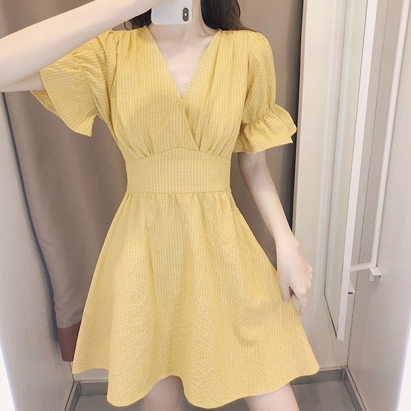 法式復古茶歇裙小個子梗桔初戀森系可鹽可甜連衣裙女夏年新款-細節圖5