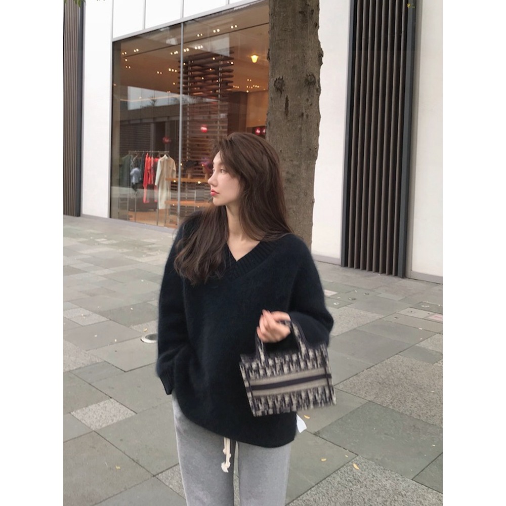 年新款慵懶風浣熊絨毛衣女秋冬季外穿加厚上衣設計感小眾爆款-細節圖2