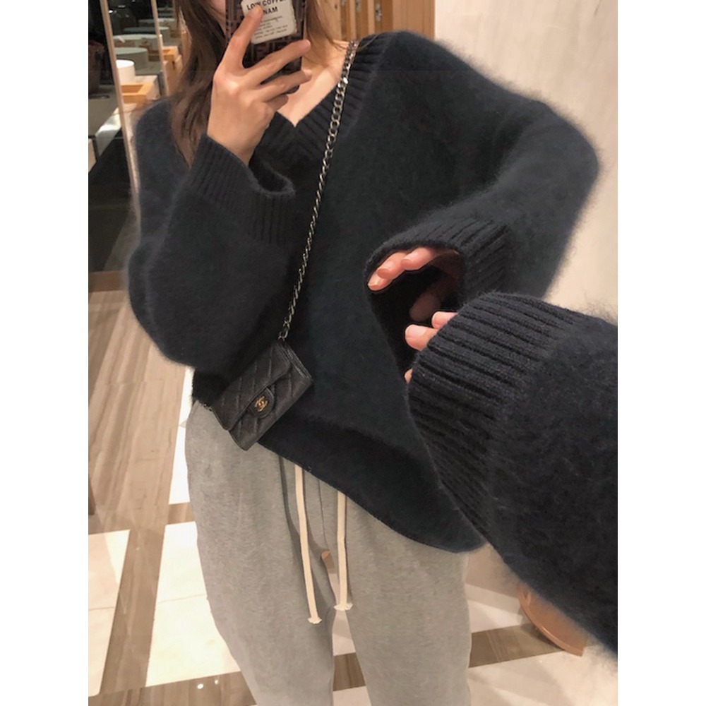 年新款慵懶風浣熊絨毛衣女秋冬季外穿加厚上衣設計感小眾爆款-細節圖4