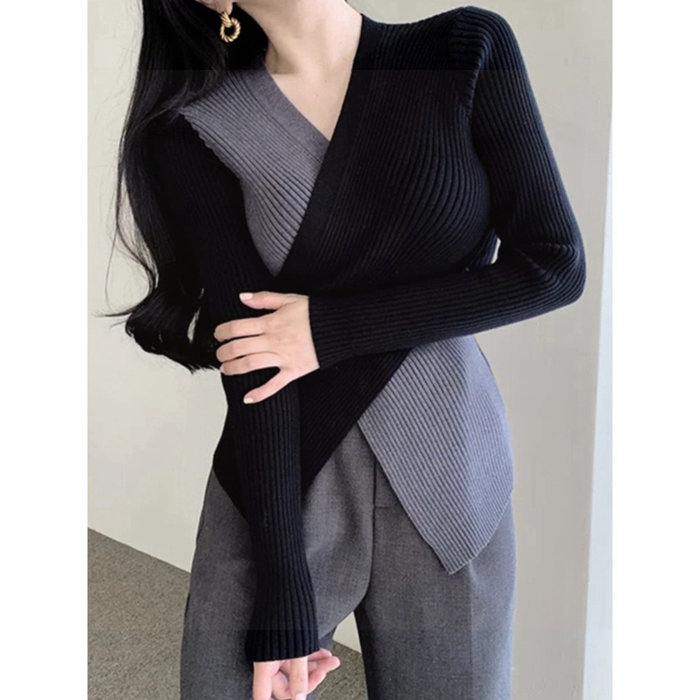 年新款chic早秋季上衣修身短款內搭毛衣秋冬洋氣打底針織衫女-細節圖2
