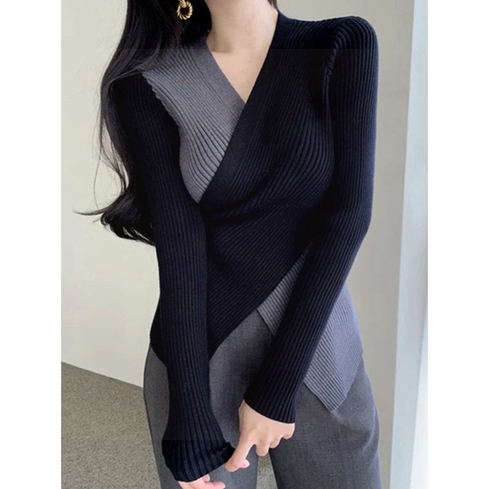 年新款chic早秋季上衣修身短款內搭毛衣秋冬洋氣打底針織衫女-細節圖4