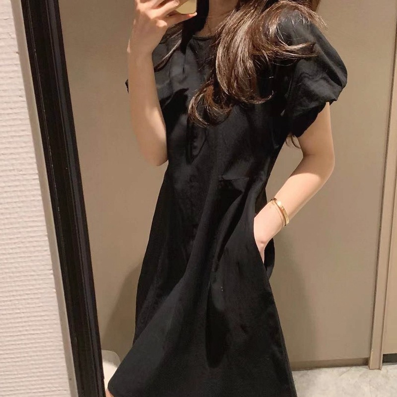 年新款夏季設計高級感小眾別致收腰小黑裙法式茶歇連衣裙子女-細節圖3