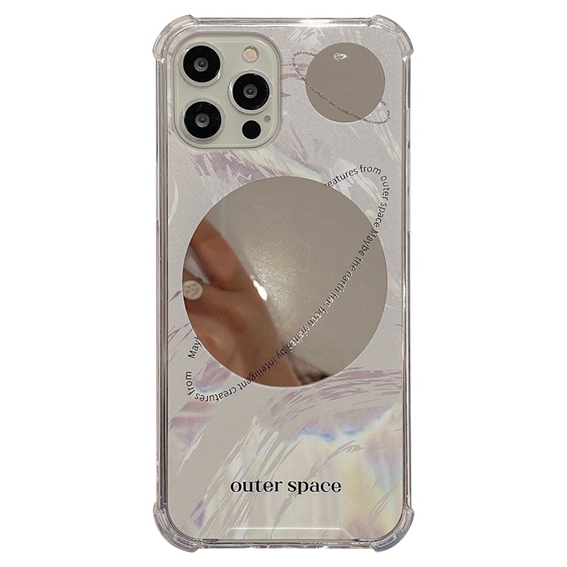 ins韓風簡約行星鏡面適用iphone12pro max蘋果11手機殼iphonex硅膠xsmax個性xr補妝鏡8plu-細節圖2