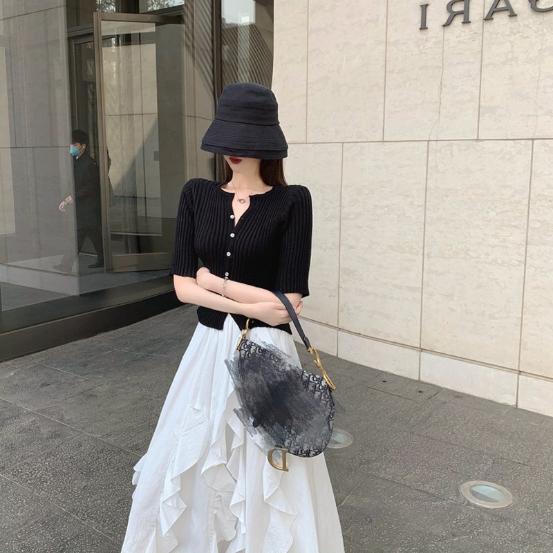 年法式新款高級感長裙設計感小眾茶歇連衣裙子兩件套裝女夏季-細節圖2