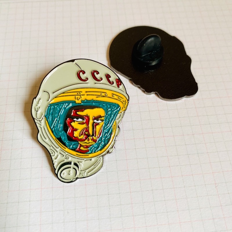 蘇聯加加林徽章太空狗萊卡探月紀念胸針CCCP東方航天科學飛機火箭-細節圖2