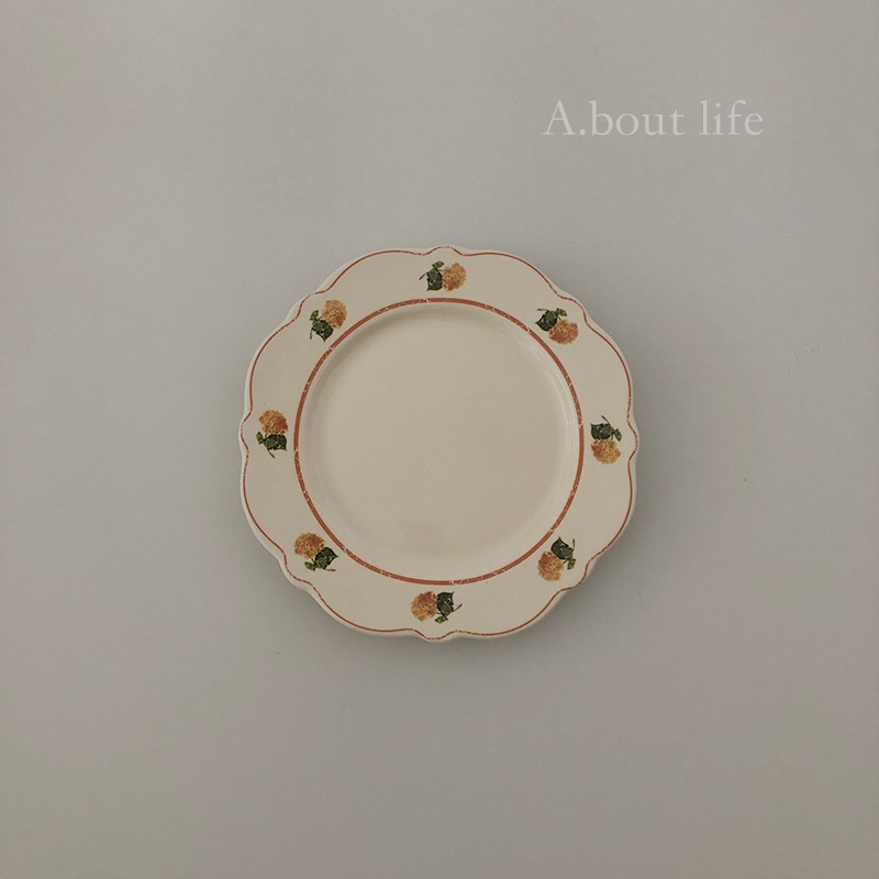 「About Life」出口復古vintage做舊美式田園風花朵陶瓷ins甜品盤-細節圖5