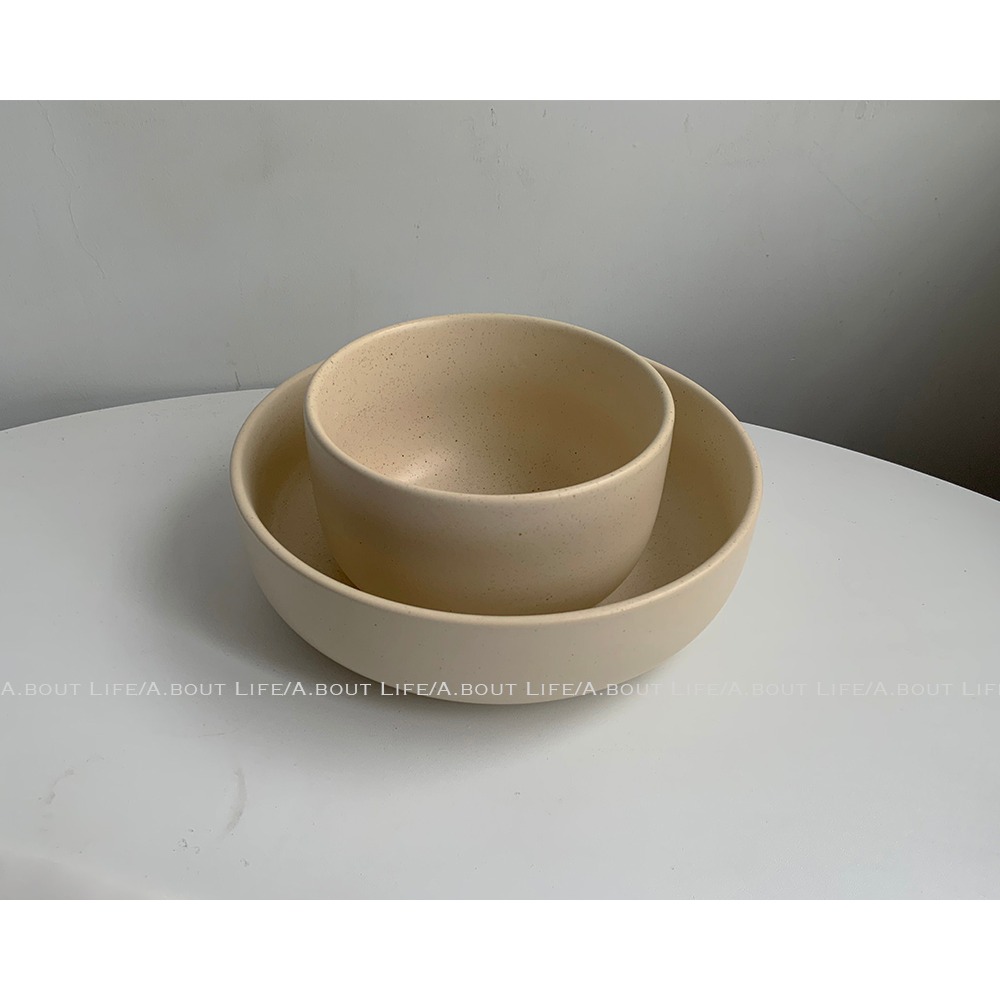 About Life-韓式拌飯碗圓潤豎邊碗ins風湯碗家用大號沙拉碗泡麪碗-細節圖5