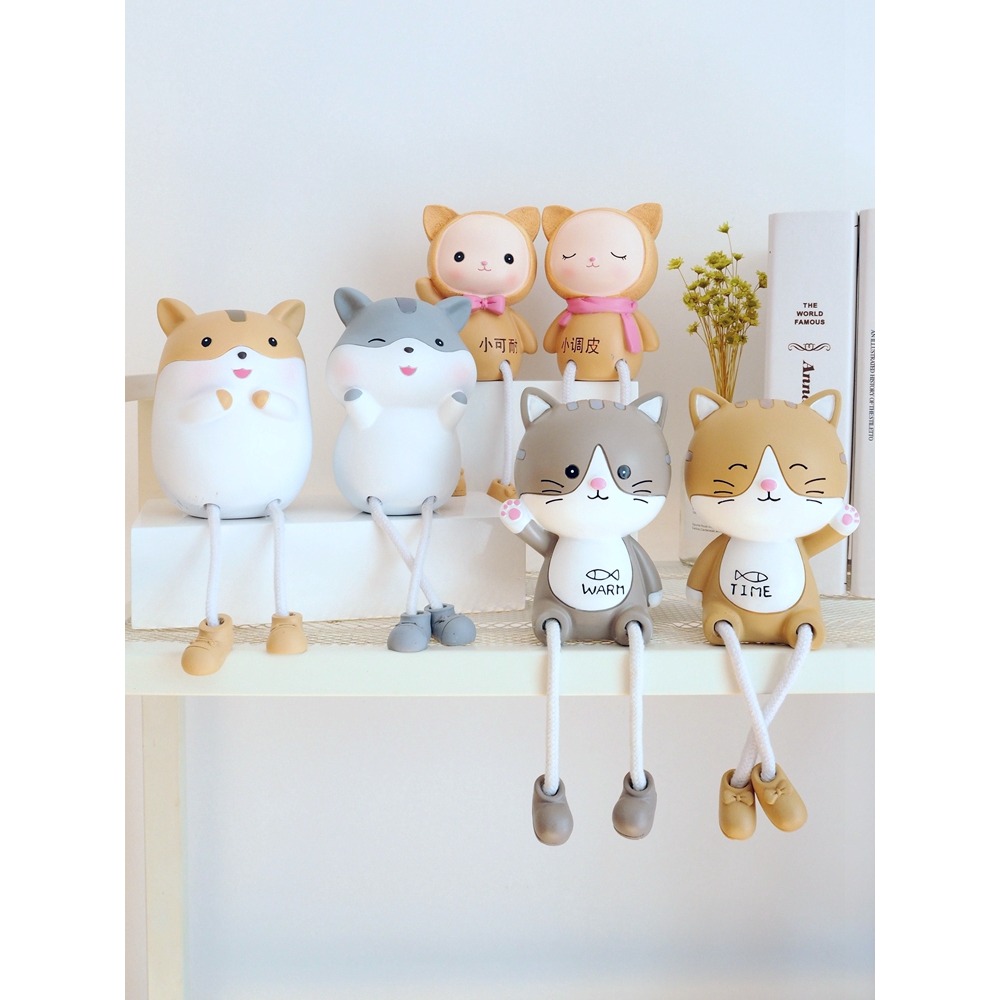 吊腳娃娃擺件軟裝飾品客廳創意家居可愛小玩偶辦公桌面房間擺設-細節圖5