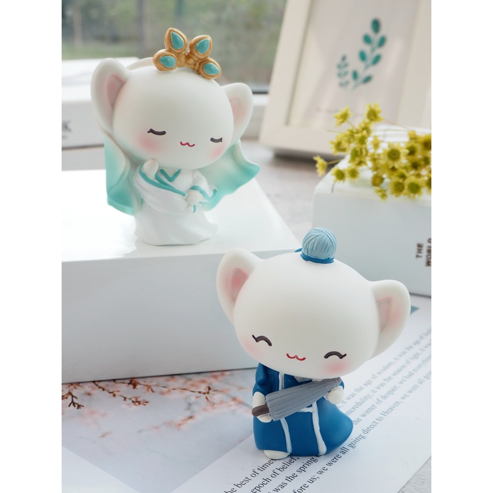 貓咪手辦小擺件車內飾品情侶禮物一對紀念女生精緻創意生日送閨密-細節圖2