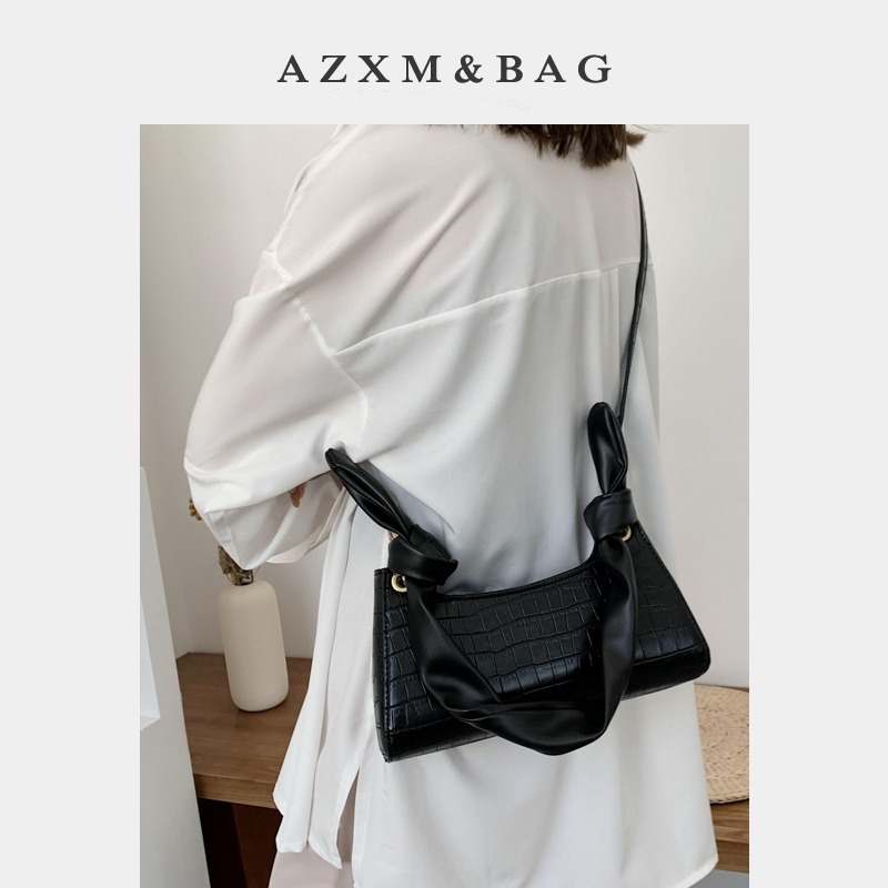 洋氣法國小眾上新高級質感流行百搭斜挎包女2021新款鱷魚紋腋下包-細節圖3