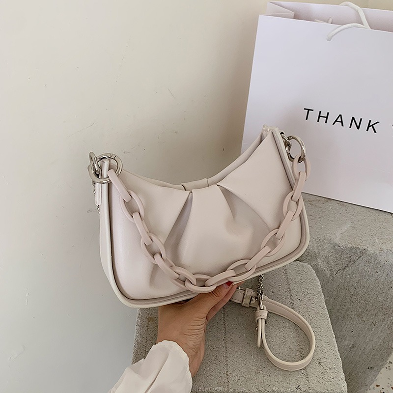 法國小眾上新高級質感鏈條單肩包女2021新款流行復古法式腋下包女-細節圖2