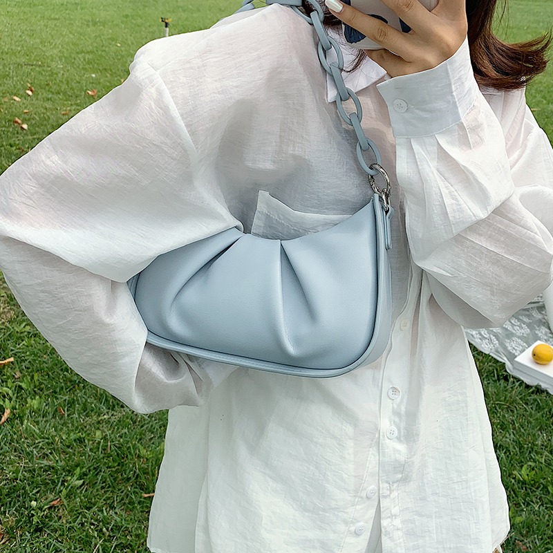 法國小眾上新高級質感鏈條單肩包女2021新款流行復古法式腋下包女-細節圖3