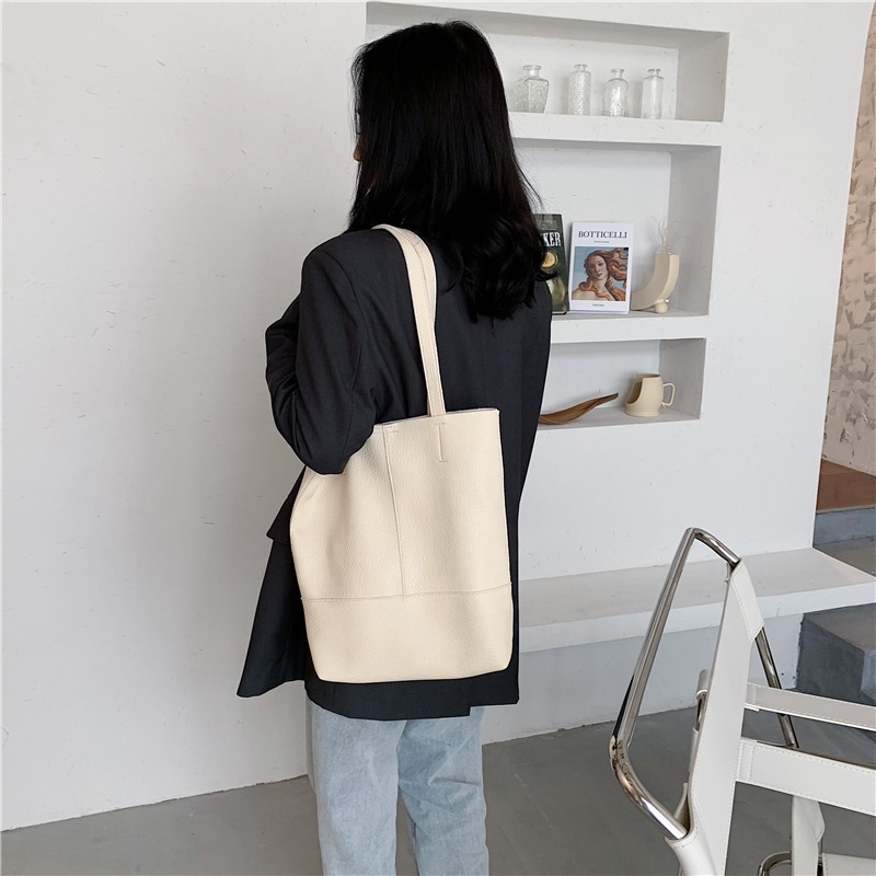 韓國ins小眾設計質感大容量托特包2021新款百搭流行復古單肩包女-細節圖3