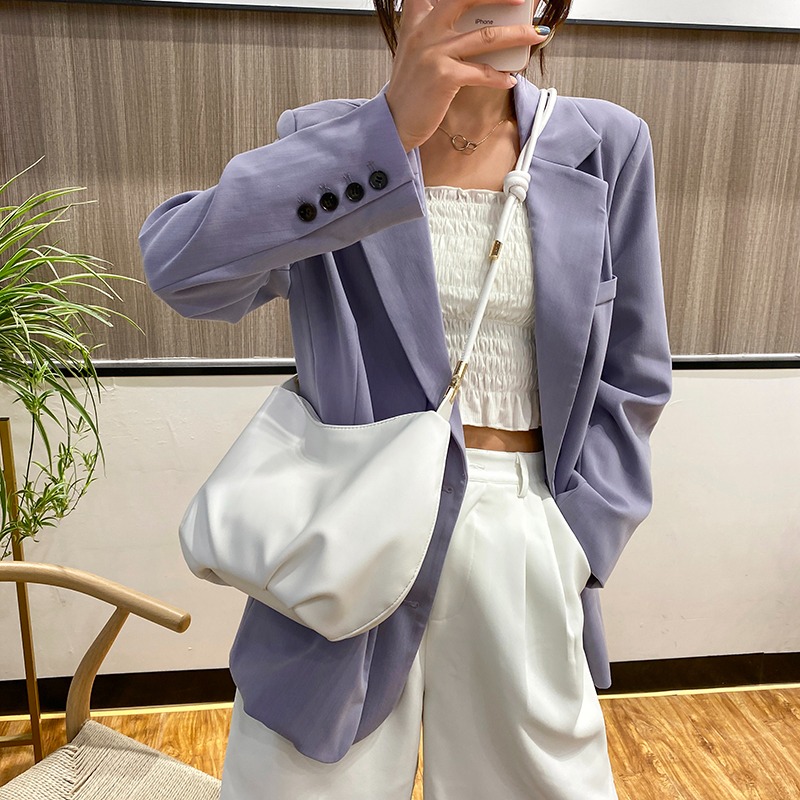 上新高級質感斜挎包小眾設計感2021新款ins奶茶色大容量單肩包女-細節圖4