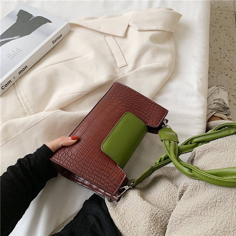 韓國ins小眾設計高級感法式腋下包女2021新款鱷魚紋奶茶色腋下包-細節圖3