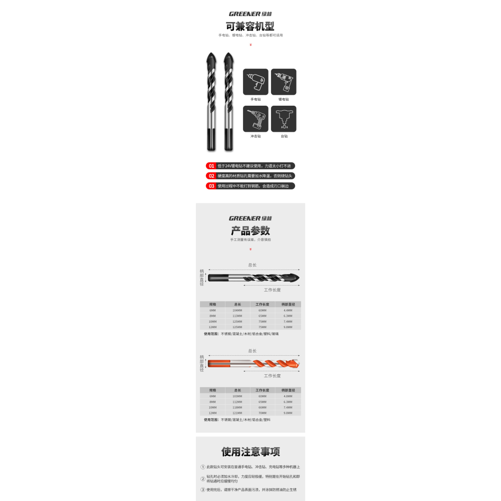 三角鉆頭多功能混凝土磁磚陶瓷水泥墻打孔專用萬能瓷磚鉆頭開孔器-細節圖10