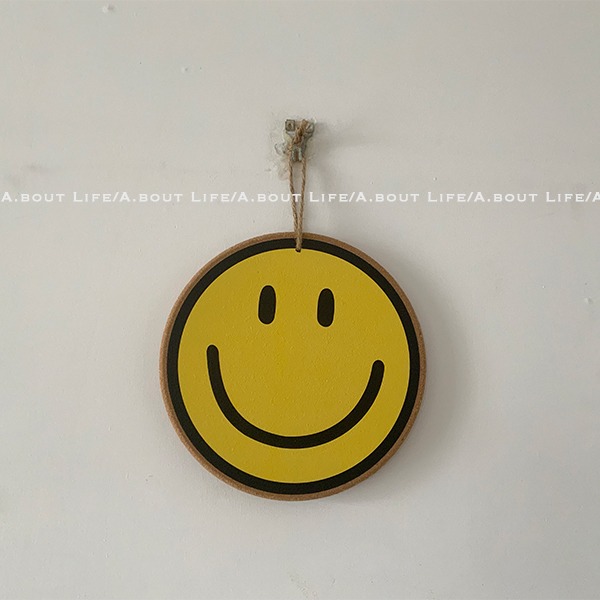 「About Life」ins同款笑臉杯墊鍋墊軟木墊可掛隔熱墊可愛治癒系-細節圖6
