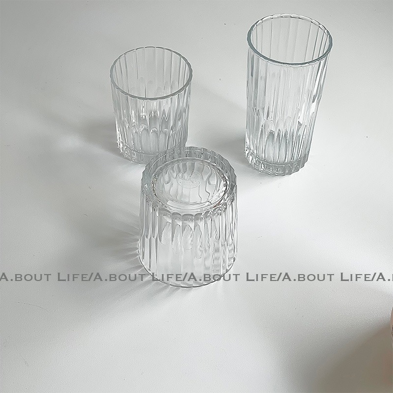 「About Life」進口經典鋼化玻璃杯 復古豎紋杯 dirty拿鐵杯 酒杯-細節圖6