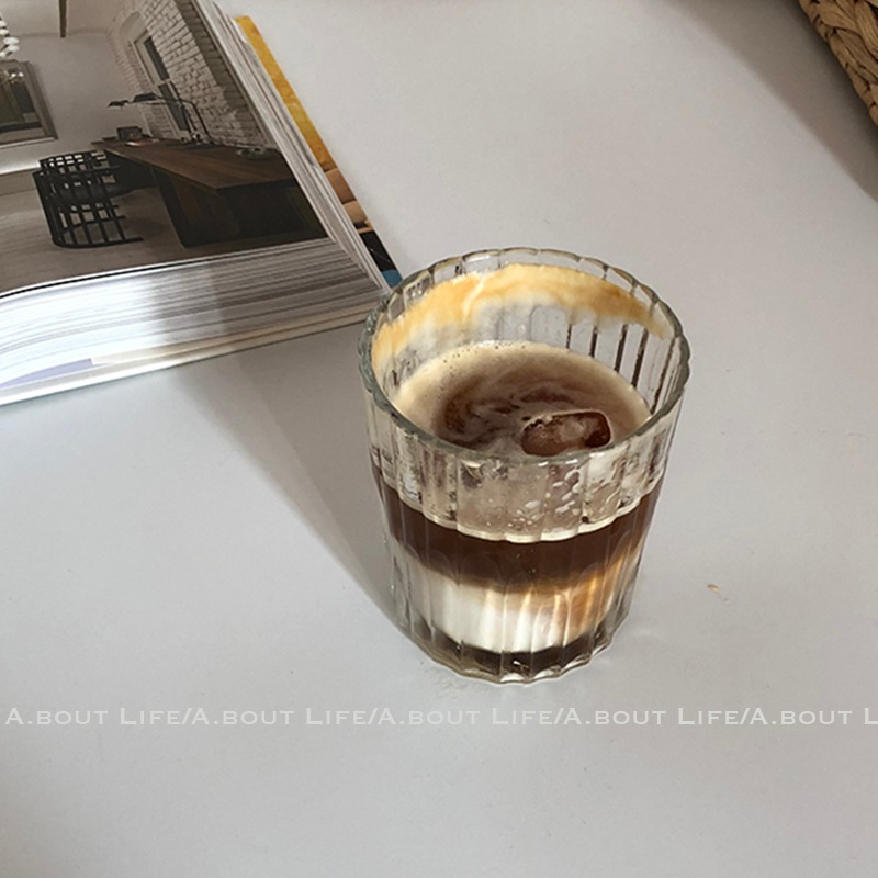 「About Life」進口經典鋼化玻璃杯 復古豎紋杯 dirty拿鐵杯 酒杯-細節圖10
