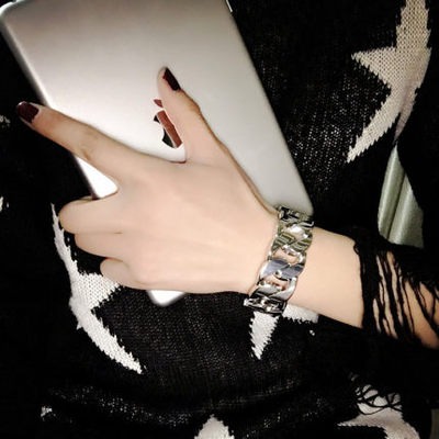 2019新款誇張個性珍珠開口手鐲網紅百搭潮人手環手飾女袖口手鐲女-細節圖8