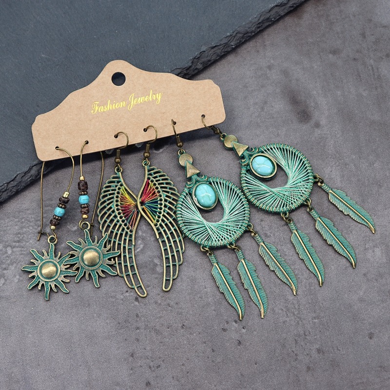 復古波西米亞民族風氣質耳環女長款度假個性顯瘦耳釘百搭耳飾套裝-細節圖10