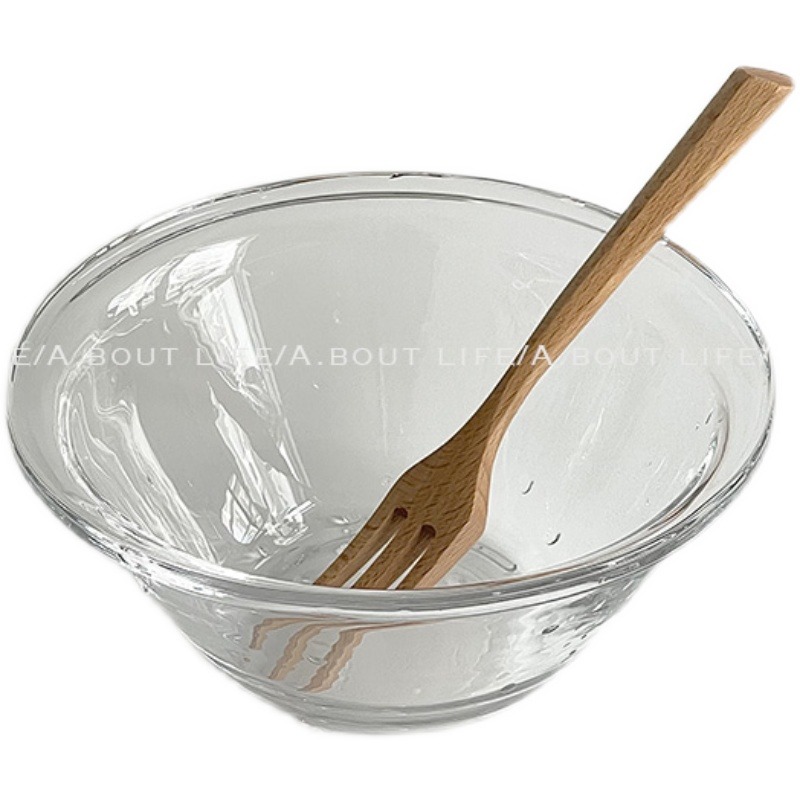 「About Life」翻邊耐熱鋼化玻璃碗 ins沙拉碗水果碗早餐麥片碗-細節圖5