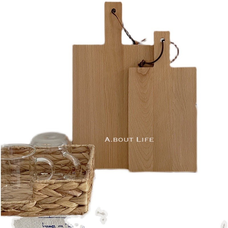 「About Life」直角櫸木麪包板ins風 長方形實木砧板日式拍照道具-細節圖5
