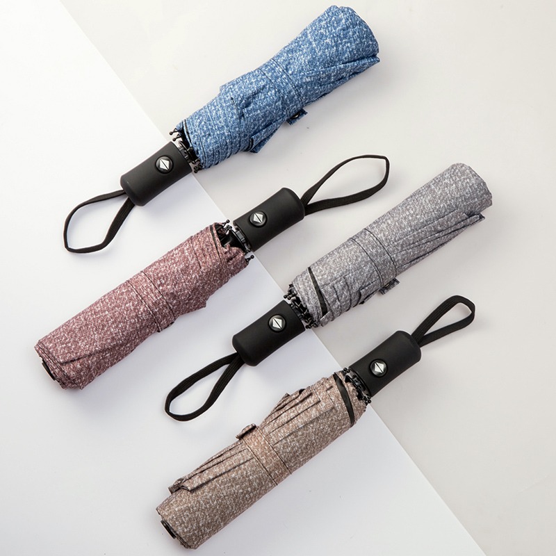 簡約全自動雨傘折疊加固黑膠防曬三折傘男女商務晴雨兩用學生創意-細節圖2