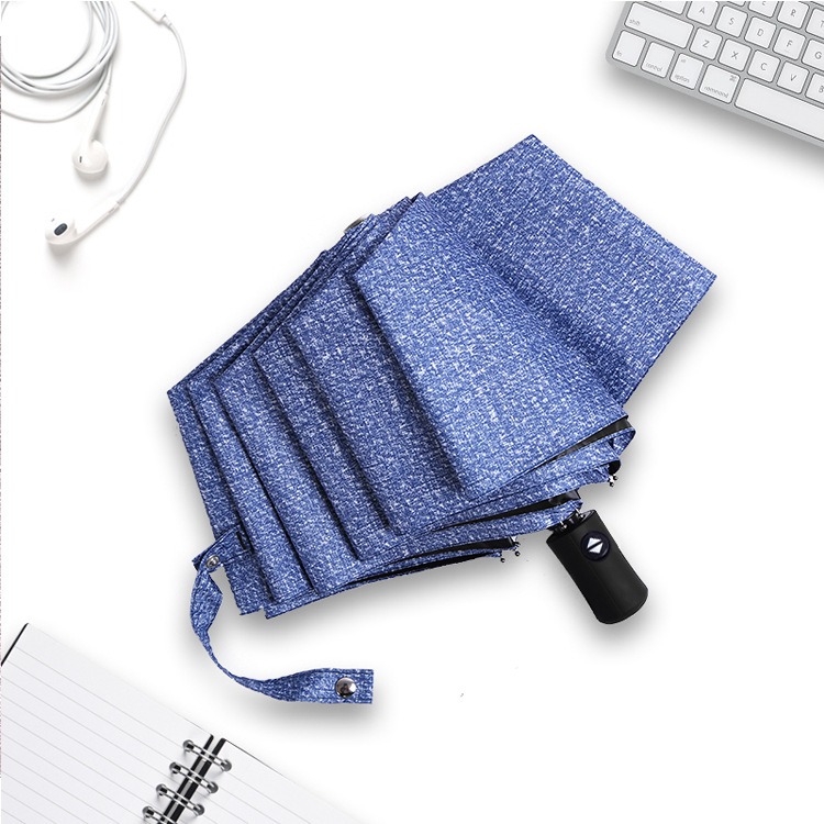 簡約全自動雨傘折疊加固黑膠防曬三折傘男女商務晴雨兩用學生創意-細節圖5