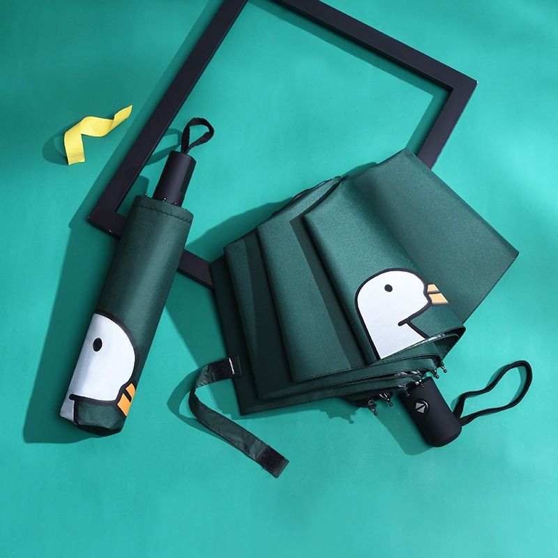 全自動折疊傘女晴雨兩用黑膠防曬防紫外線太陽傘雨傘男森系卡通-細節圖2