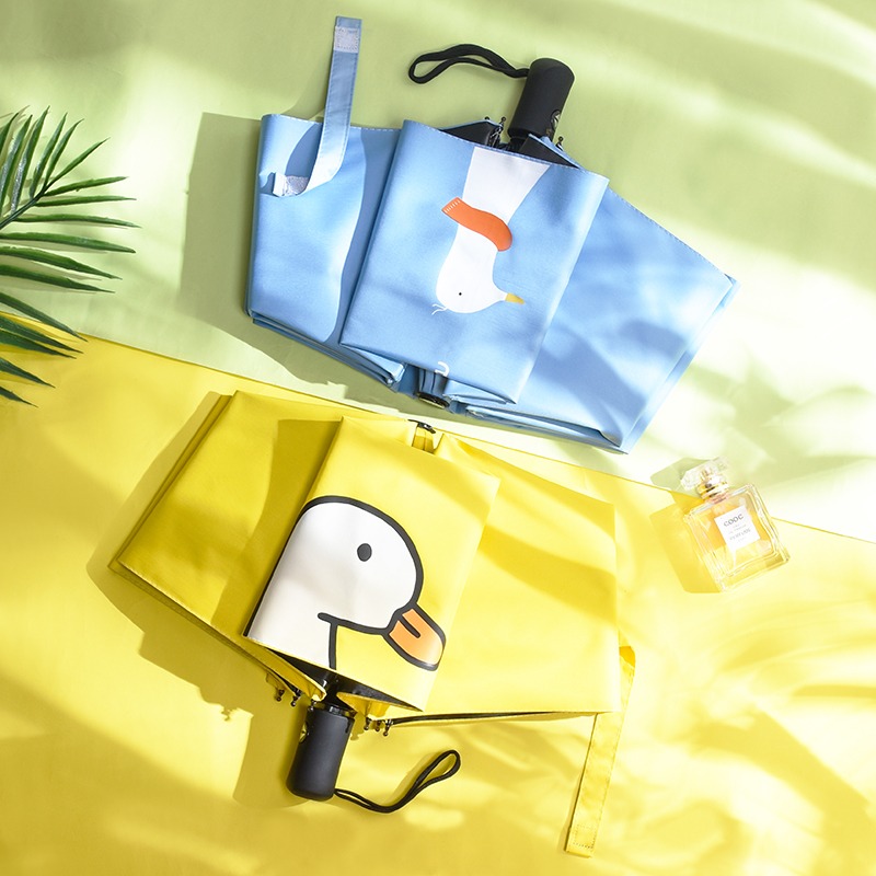 全自動折疊傘女晴雨兩用黑膠防曬防紫外線太陽傘雨傘男森系卡通-細節圖3