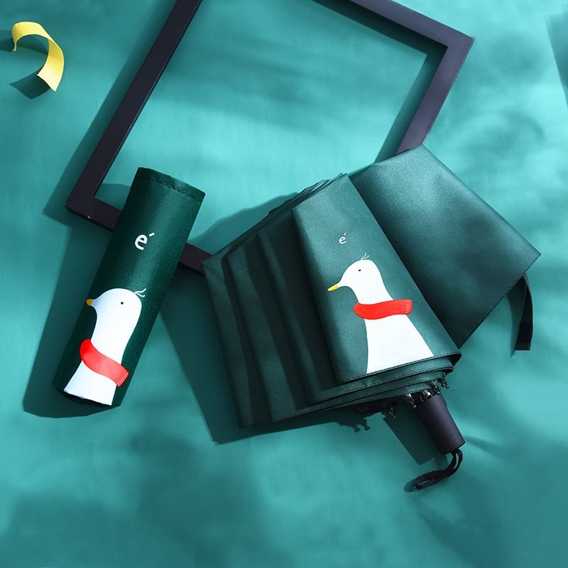 全自動折疊傘女晴雨兩用黑膠防曬防紫外線太陽傘雨傘男森系卡通-細節圖9