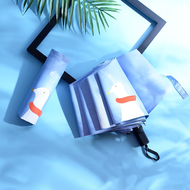 全自動折疊傘女晴雨兩用黑膠防曬防紫外線太陽傘雨傘男森系卡通-細節圖10