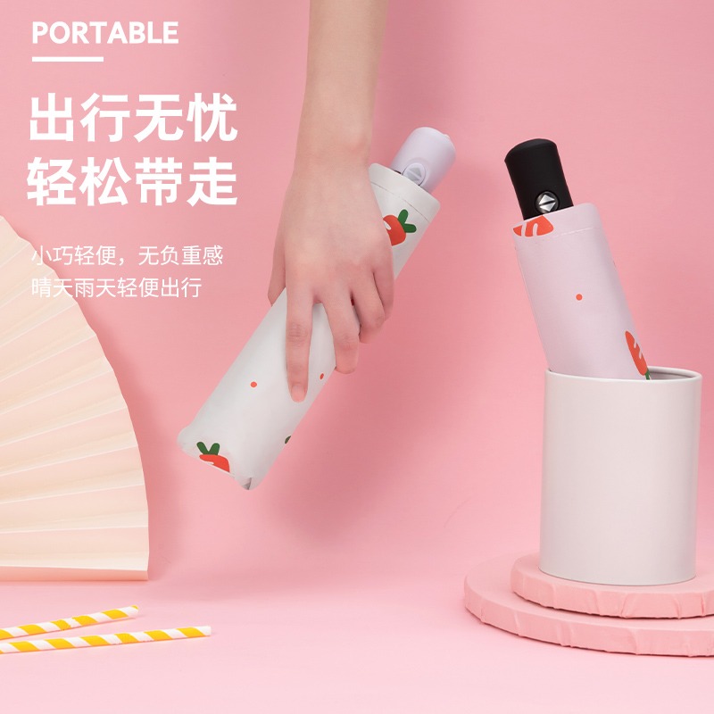 粉嫩少女ins太陽傘防曬防紫外線學生折疊遮陽傘晴雨傘兩用全自動-細節圖4