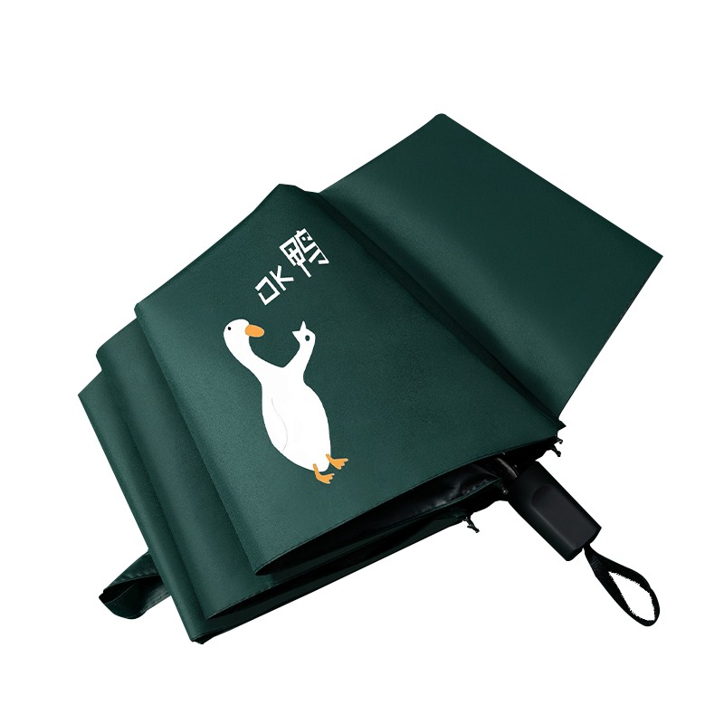 ins森系折疊傘兩用黑膠防曬防紫外線太陽傘男女雨傘全自動卡通-細節圖5