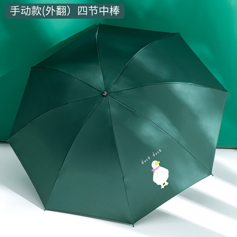 ins森系折疊傘兩用黑膠防曬防紫外線太陽傘男女雨傘全自動卡通-細節圖7