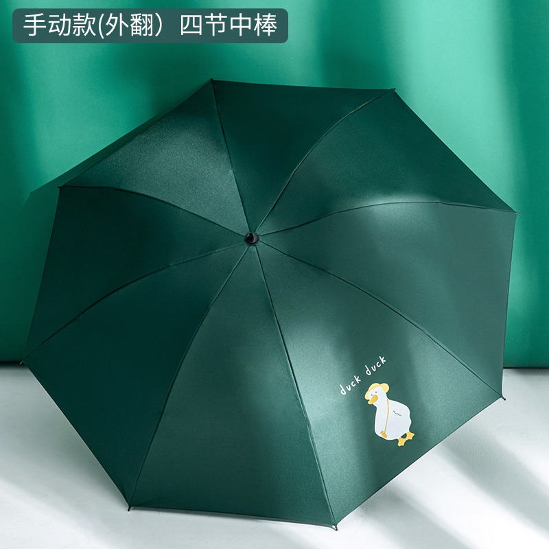 ins森系折疊傘兩用黑膠防曬防紫外線太陽傘男女雨傘全自動卡通-細節圖8